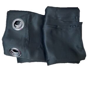 1 Set of 2 34”x 54” Blackout Thermal Grommets Window Curtain Panel Black